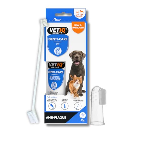 VETIQ Dental Care Kit Cat & Dog Enzymatic Toothpaste with 2 Brushes (70g)