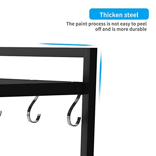 DAWNYIELD Scaffale allungabile per forno a microonde a 3 livelli con 3 ganci appesi Supporto per microonde con contenitore per organizer da cucina Supporto per stampante.. - Image 4