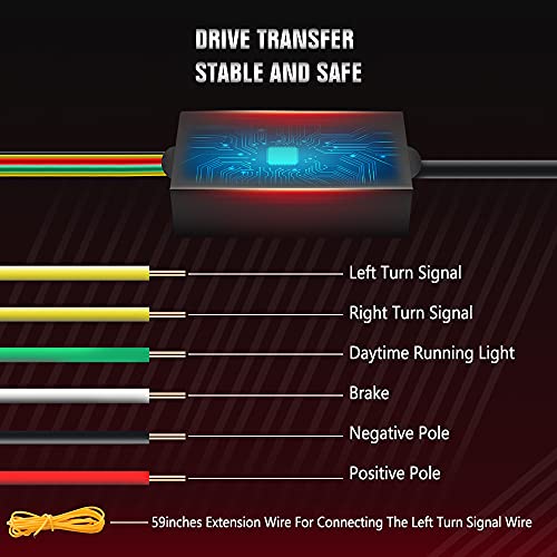 1797 Spoiler For Cars Third Brake Light Turn Signal Red Led Strip Universal Exterior Accessories For Rear Spoiler Lip Trunk Roof Wing Trucks Carbon Fiber 51 Inch #TOP6