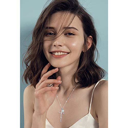 Cross Necklace 925 Sterling Silver Infinity Love of God Heart Cross Pendant Necklace Christian Gift for Women2