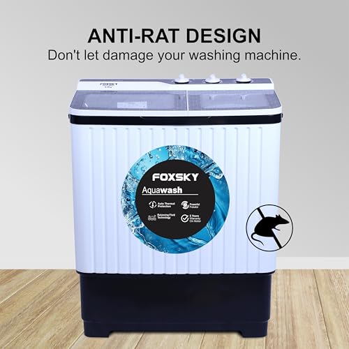 Image of Foxsky 8.0 kg Semi-Automatic Top Load Washing Machine Appliance (Aqua Wash)