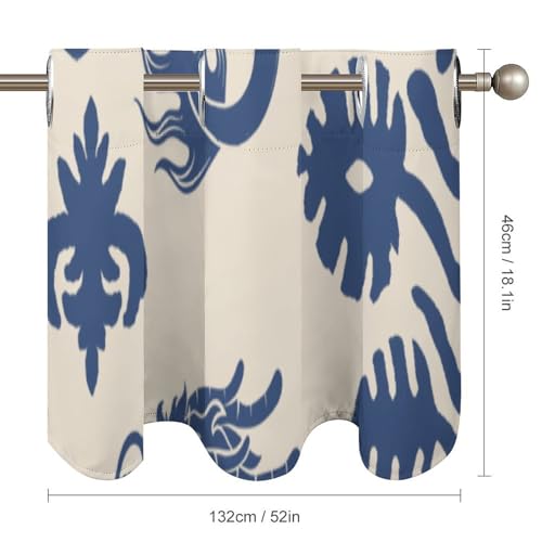 Cenefas rústicas para cocina de dragón azul Regalia, pack de 2 cortinas de 52 x 18 pulgadas 6