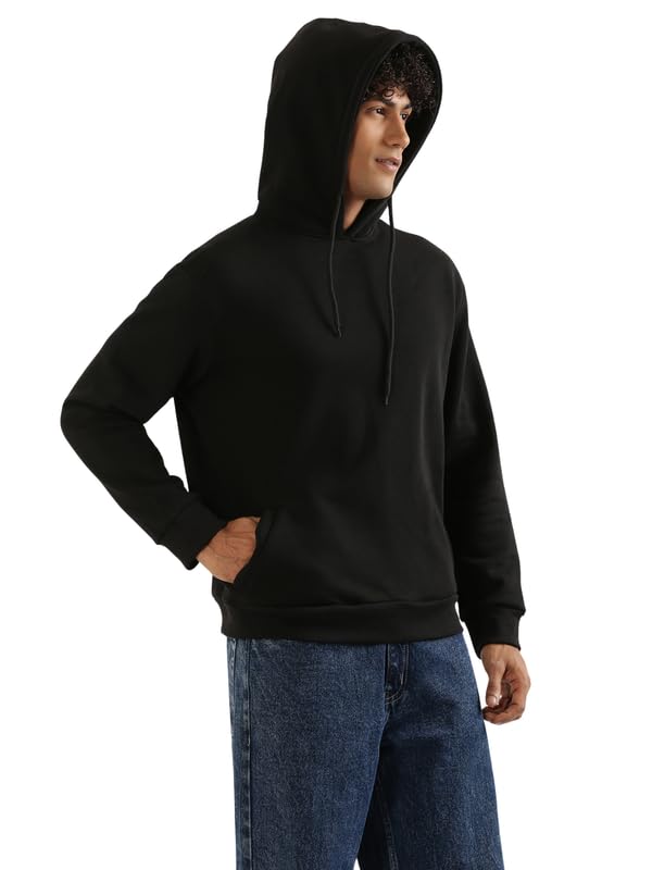 Image of SAADAA Unisex Pullover Fleece Hoodie for Men & Women | 100% Cotton Top Surface | Fleece Inner | Casual Fit | 2 Pockets | Winter Wear