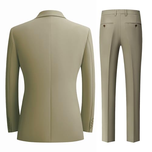 Suits for Men 2 Pieces Slim Fit Peaked Lapel Tuxedo Blazer Double Breasted Pants Tie Prom Party Event Banquet Business2