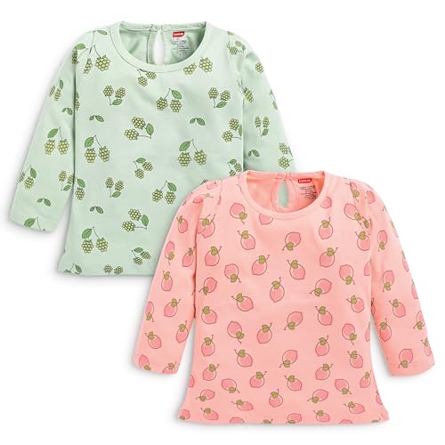 Image of LuvLap Baby Girls 100% Cotton Full Sleeve Girls Top, Pack of 02
