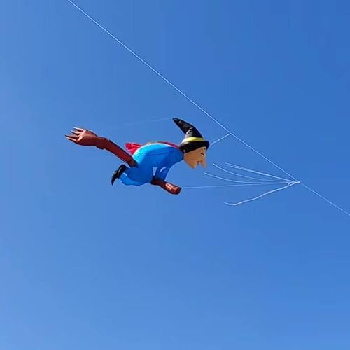 Miniatura 2 de 3D Sólido Suave Inflable Wizard Línea de Cometa Lavandería para Adultos Gigante Azul Mago Show Kite Colgante