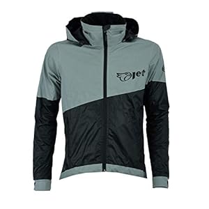 Jet Ultra Hi Vis 360 Reflektierende Outdoor Radsportjacke Wasserdicht Atmungsaktiv Winddicht (Schwarz, XL)