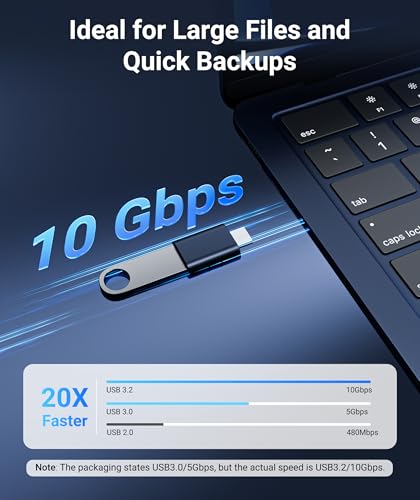 Image of Syntech USB C to USB Adapter Pack of 2 USB C Male to USB3 Female Adapter Compatible with iPhone 17 Pro Max MacBook Pro Air 2024 iMac iPad mini Pro, Other Type C or Thunderbolt 5 /4 Devices, Midnight
