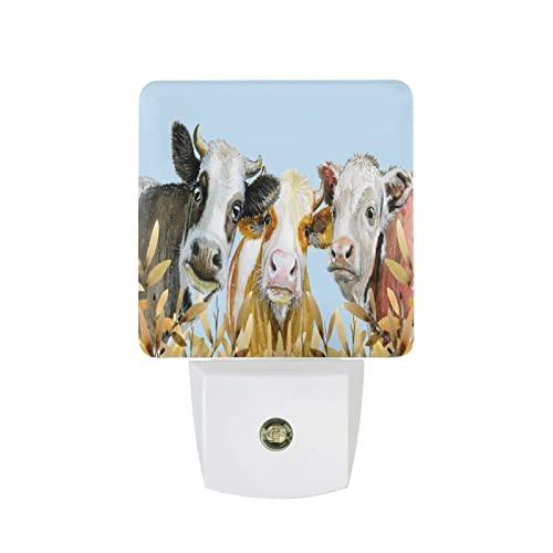 Acozuhse Led Night Lights Lamp With Dusk To Dawn Sensor, Watercolor Painted Cow Night Lamp, Night Lights Plug Into Wall For Kids Room, Bedroom, Bathroom, Kitchen, Hallway #TOP13