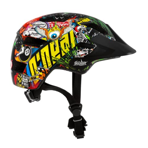 ONEAL-Casque-de-VTT-Enfants-Enduro-All-Mountain-Doublure-Amovible-Fermeture-magnetique-Fidlock-Tissu-a-Mailles-Casque-Rooky-Youth-a-manivelle-Multi-Taille-XXS