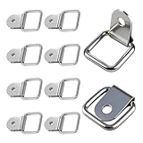 8 Stück D-Ringe Verzurrösen Set,Kleine Befestigungsösen aus vernickeltem Eisen, D-Ring Zurrösen mit 30kg Belastbarkeit,D-Ring-Haken für Werkzeugkisten,Taschen,Innenausbau Kompatibel mit M4 Schrauben