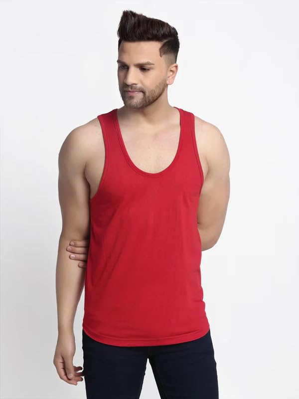 Image of Regular Fit 100% Cotton Vest for Men Multipurpose Sleeveless Undershirts Tank Top Use for Gym wear, Running Tanks Sando and Outdoor Baniyan for Men