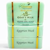 The Grecian Soap Company Goat Milk & Olive Oil Bar 3-Pack – Egyptian Musk, Natural Moisturizing Bars, Made in USA