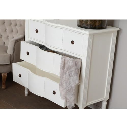 Amadeus Commode Romantique 3 tiroirs Blanc Style Louis XV Agathe