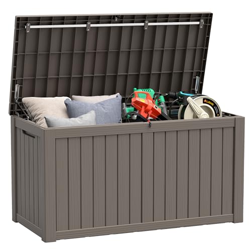 150-gallon resin outdoor storage box with lockable lid
