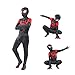 Leezeshaw Costume da supereroe Spiderman, unisex, per adulti e bambini, in Lycra Spandex, tuta aderente Zentai di Miles Morales, per travestimenti e costumi di Halloween