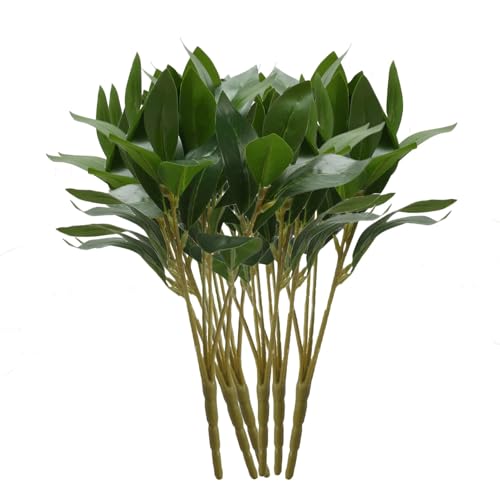 Plantas Artificiales Decorativas, Hojas de eucalipto, ramas artificiales de eucalipto, tallos verdes artificiales, decoración for el hogar, interior, arreglo Floral DIY for boda(6Pcs Eucalyptus)