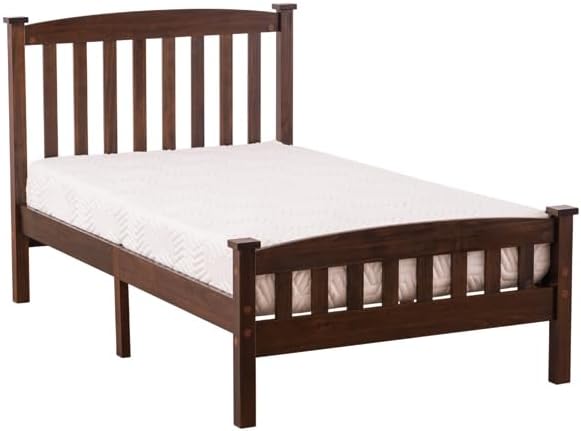 Generic PWB-044 Cap Vertical Strip Bed Walnut Twin, Brown