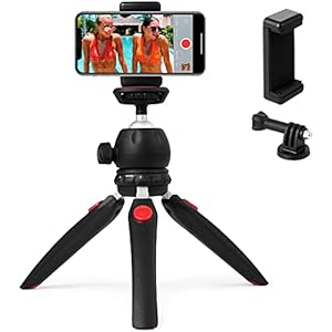 Polarduck Mini Stativ, Handy Stativ, Kamera Stativ, Stativ für iPhone/DLSR/Beamer/Webcam mit GoPro Halterung und…