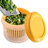 Scatola di immagazzinaggio di verdure,Contenitori per alimenti per frigorifero con aglio e - Frigorifero per verdure con aglio e , doppio strato con cestello di drenaggio, ca