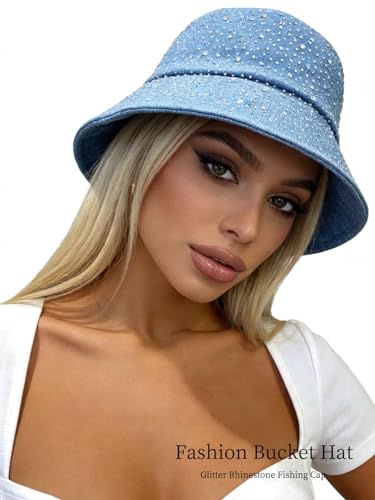 Sombrero tipo Bucket con pedrería para mujer miniatura 5