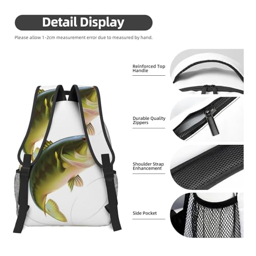 Sac à dos confortable capacité optimale motif pêche noir hydrofuge - 5