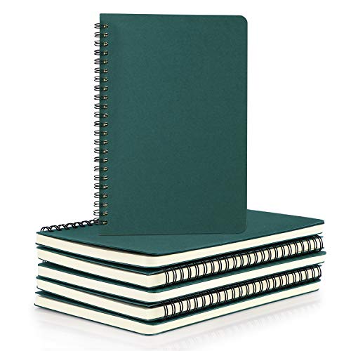 Carnet à spirales A5 14x21cm bloc notes vert foncé lot de 6 Eusoar
