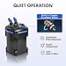 AMOSIJOY 225GPH Ultra-Quiet Canister Filter, 2-Stage External Aquarium Filter with Free Media for Large Fish Tanks and Aquariums
