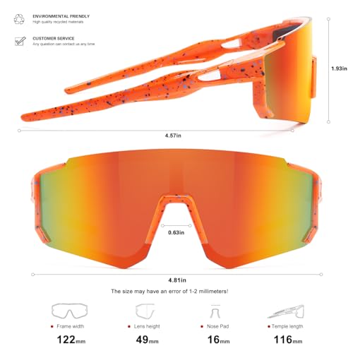 Image of SEKKAF Kids Sunglasses Youth Baseball Sunglasses for Boys Girls Softball Sports Sun Glasses UV Protection