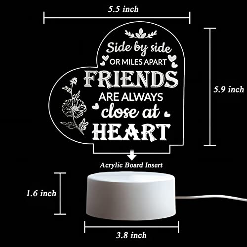 Yoette Gifts For Friend - To My Bestie Gift - Birthday, Graduation, Housewarming, Christmas,Going Away Present - Friendship Gifts For Bff - Friendship Presents For Women Friends -Acrylic Night Light #TOP5