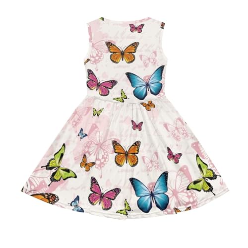 Girls Cute Floral Summer Dress with Pockets Soft Loose Fit Swing Twirly Sundress Size 3-14 Years Old2