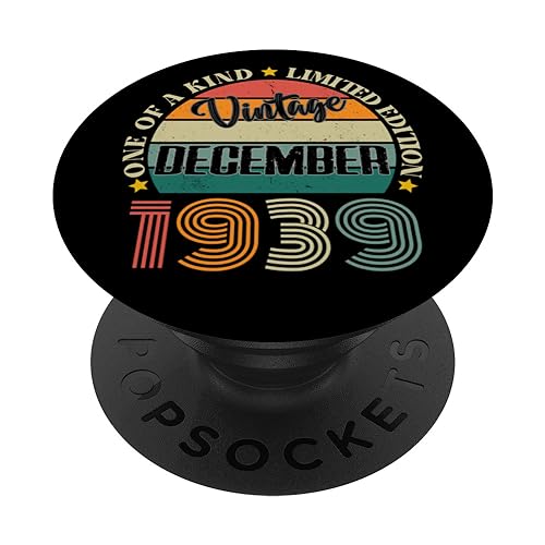 85 Años Vintage Diciembre 1939 85 Cumpleaños Retro PopSockets PopGrip Intercambiable