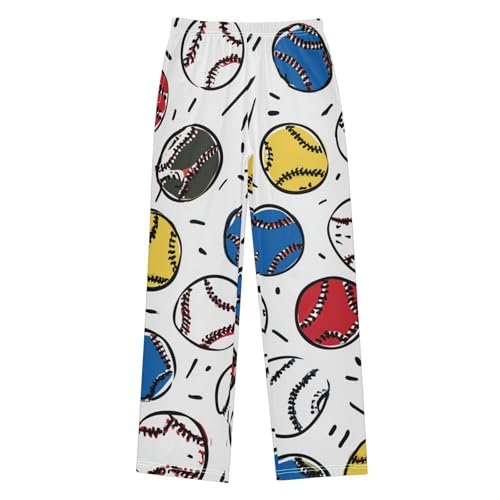 ZZXXB Funny Baseball Boys Long Pants Soft Trousers Elastic Waist Kids Lounge Bottoms with Pockets S-XL