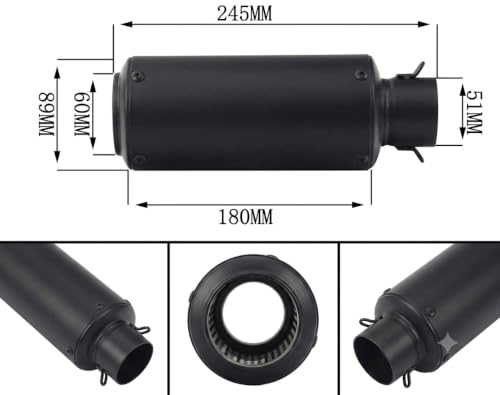 Image of Silencer Exhaust with Silver Strip, Universal Fitting