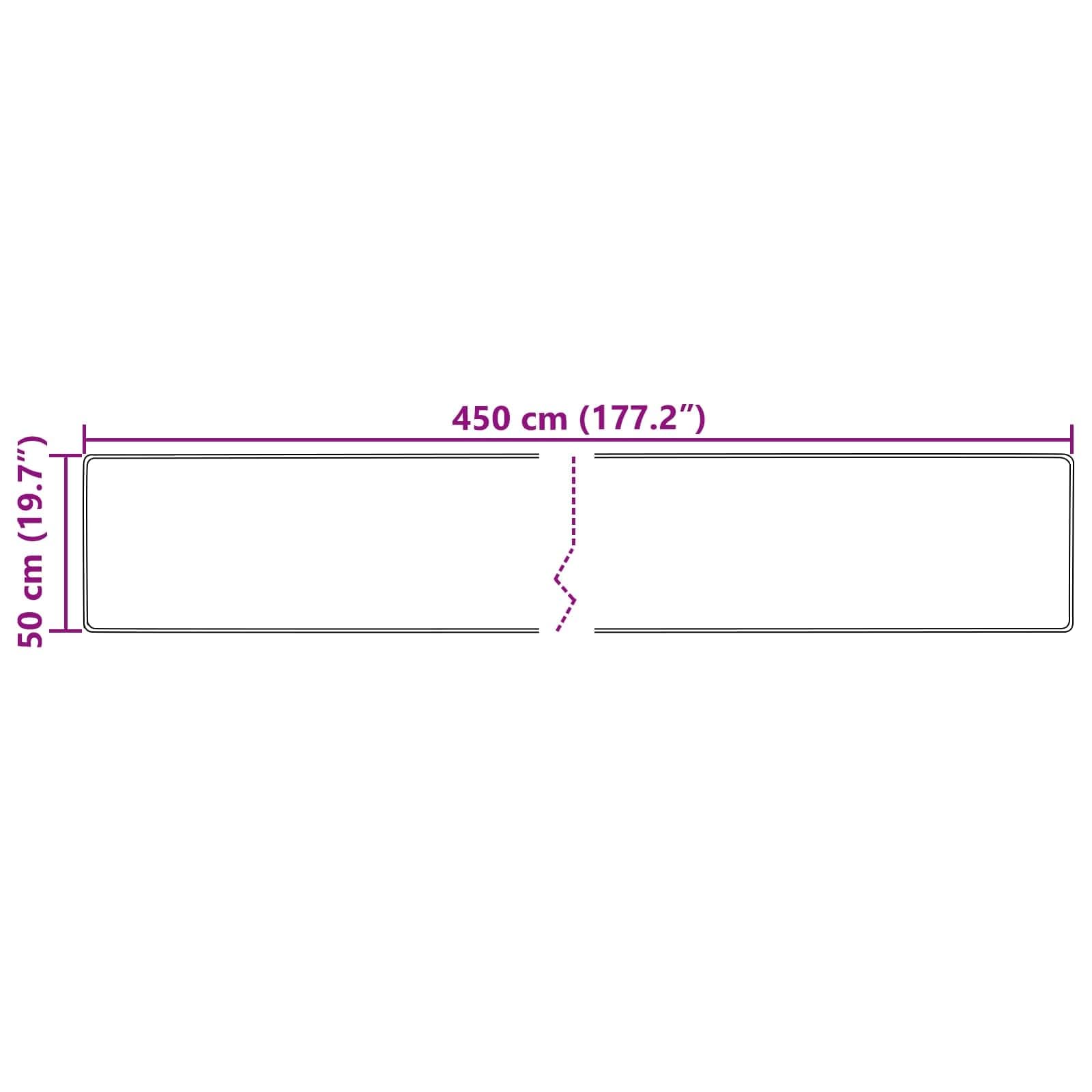 Tapis multicolore 50 x 450 cm en polyester et PVC antidérapant, facile d'entretien, insonorisant pour couloir, salon, chambre à coucher, entrée, balcon, terrasse
