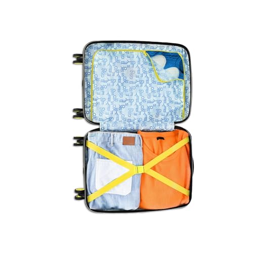 Image of Skybags Polypropylene (PP) Set of 3 Printed (Cabin+ Medium+Large) Hard Suitcase (55+67+77 cm) | Luggage Trolley with 8 Spinner Wheels,Light Weight Bags with 5 Years International Warranty (Black)