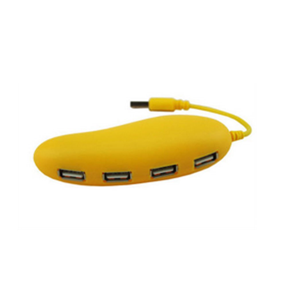 Aolyty Creative Funny Fruit and Vegetables Shape Design Portable USB 2.0 HUB 4 Ports High Speed Splitter Cable for PC Laptop Computer Notebook(Yellow Mango)