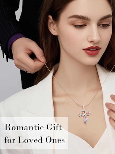 Dreamboat Cross Necklace for Womens Sterling Silver Cross Pendant Christian Necklace Confirmation Gifts Faith Religious Jewelry4