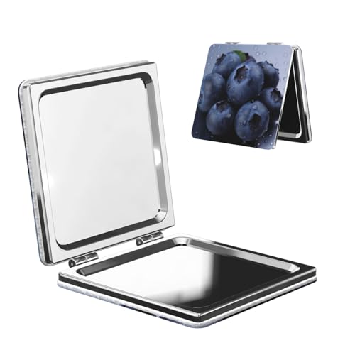 SDTYKHJ Blueberry Miroir de maquillage de voyage double face grossissant x1/2x, miroir de courtoisie compact pour femme, miroir grossissant de poche pour sac à main
