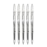 Pilot FriXion Ball Slim 038, Clear Body, Retractable Erasable Gel Ink Pen, Extra Fine Point 0.38mm, Black Ink 5 set &'monoc' Sticky Note…