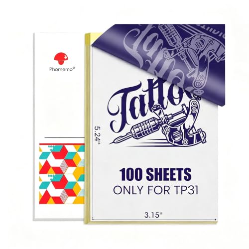 Phomemo TP31 Tattoo Transfer Paper, 100 Sheets, Size 3.15" x 5.24"