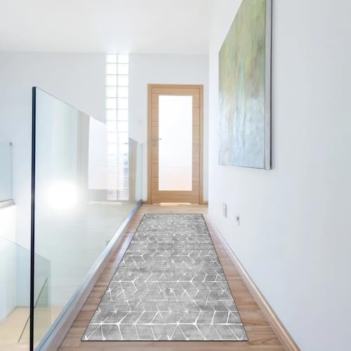 Alfombra de pasillo lavable para evitar resbalones gris 6