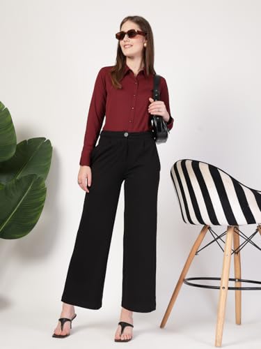 Image of Style Quotient Women Solid White Polymoss Regular Formal Shirt