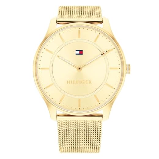 Tommy Hilfiger Reloj Analógico de Cuarzo para mujer con correa de malla de acero inoxidable dorado - 1782531