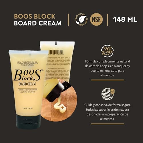 Miniatura 3 de Boos Block Set De Cuidado Para Tabla De Cortar Mystery Oil 473 Ml Board Cream 148 Ml - Cera Tabla De Cortar - Aceite Tablas De Cortar - Aceite Mineral Para Madera