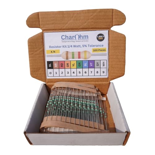 Image of 4.7k Ohm Resistor 1 /4W 5% Tolerance, Pack of 100 (4.7k Ohm)
