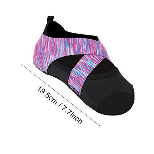 Buty Jogi, Kobiety Pilates Barre Buty Miękki Taniec Taniec Fioletowy z antypoślizgową podeszwą do Tańca Pilates (M (37-38))