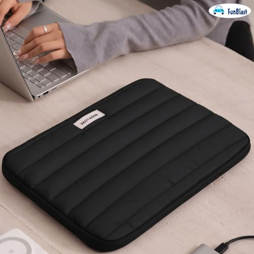 Image of FunBlast Padded Laptop Cover Bag - Laptop Sleeve Bag, Multifunctional Shockproof, Waterproof Laptop Case, 14 Inches Business Bags for Business, Travel, College (Black)