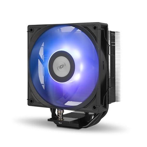 NOX XTREME PRODUCTS HUMMER R-400 ARGB Black - Disipador CPU por Aire, Ventilador 120mm PWM, Iluminación ARGB, TDP 235W, 4 Heatpipes, Compatible Intel/AMD, Silencioso y Eficiente, Negro
