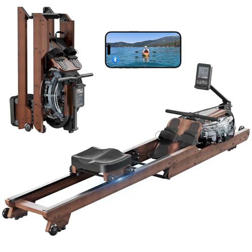 Dripex Faltbares Wasser-Rudergerät für Zuhause aus Massivholz| mit LCD-Display & Bluetooth App | Ergonomischer Sitz | bis 400LBS Belastbarkeit | Klappbar für platzsparende Aufbewahrung Dripex Faltbares Wasser-Rudergerät für Zuhause aus Massivholz| mit LCD-Display & Bluetooth App | Ergonomischer Sitz | bis 400LBS Belastbarkeit | Klappbar für platzsparende Aufbewahrung